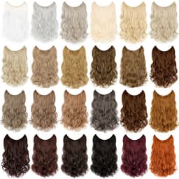 image-Fishing line hair curtain long curly hair no trace hair extension wig piece European and American foreign trade fashion wig female manufacturers spot wholesale