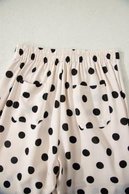 image-Elsa Polka Dot Wide Leg Patched Pants - Black/White Loose Fit