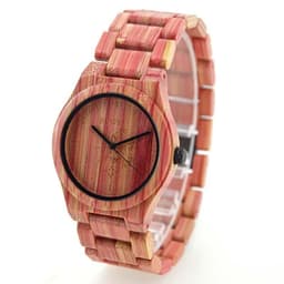 image-Dynamic Bamboo Wood Color Quartz Watch