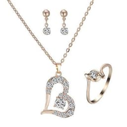 image-Heart Pendant Jewelry Set Rhinestone Jewellery
