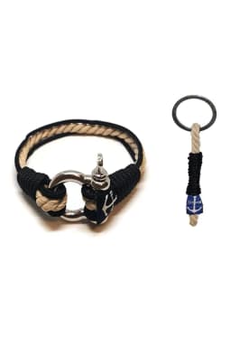 image-Classic-Black Nautical Bracelet & Keychain