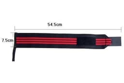 image-Gym Weightlifting Gloves - Black+Red, Wrist Protection, Adjustable Belt, Polyester+Rubber
