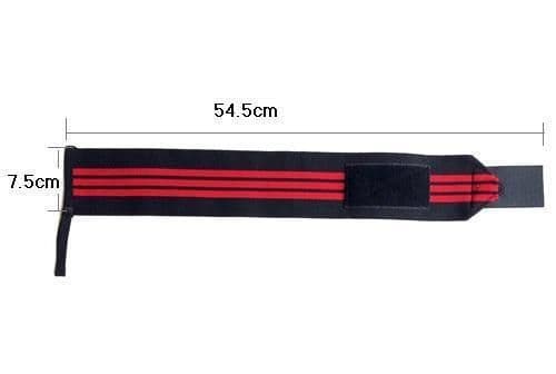 image-Gym Weightlifting Gloves - Black+Red, Wrist Protection, Adjustable Belt, Polyester+Rubber