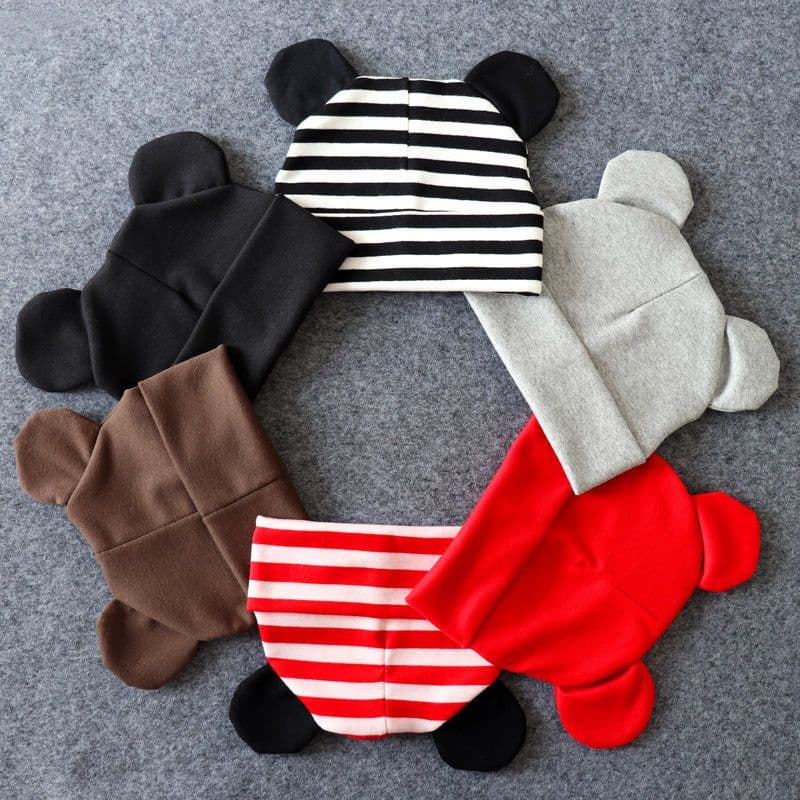 image-Children's hats baby Mickey mouse ears super cute hats cute hoods double-layer warm hoods
