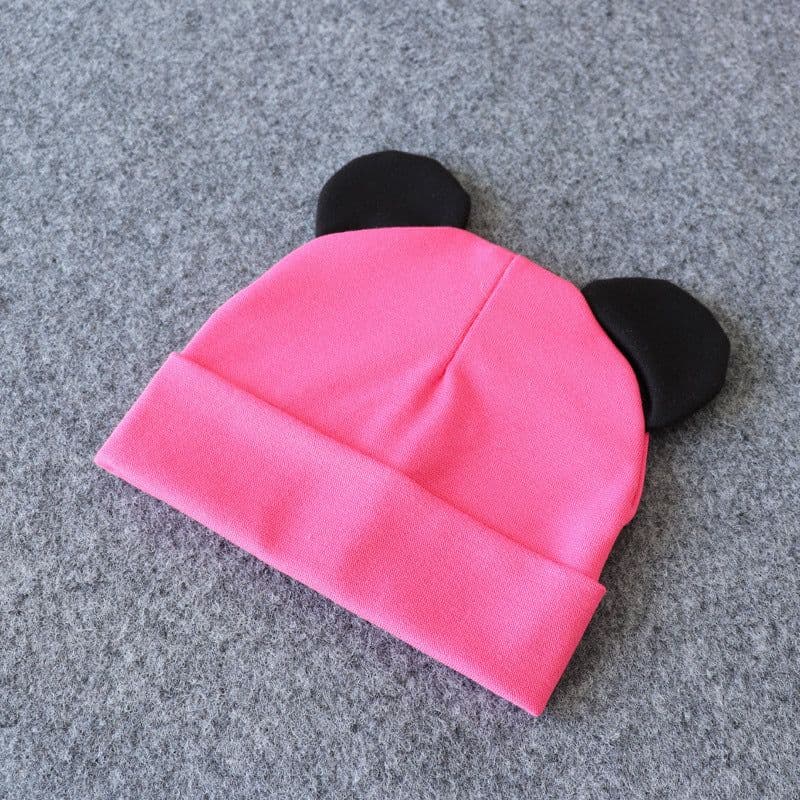 image-Children's hats baby Mickey mouse ears super cute hats cute hoods double-layer warm hoods