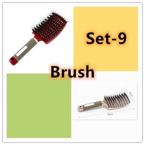 image-Bristle Hair Brush - Detangler Massage Comb