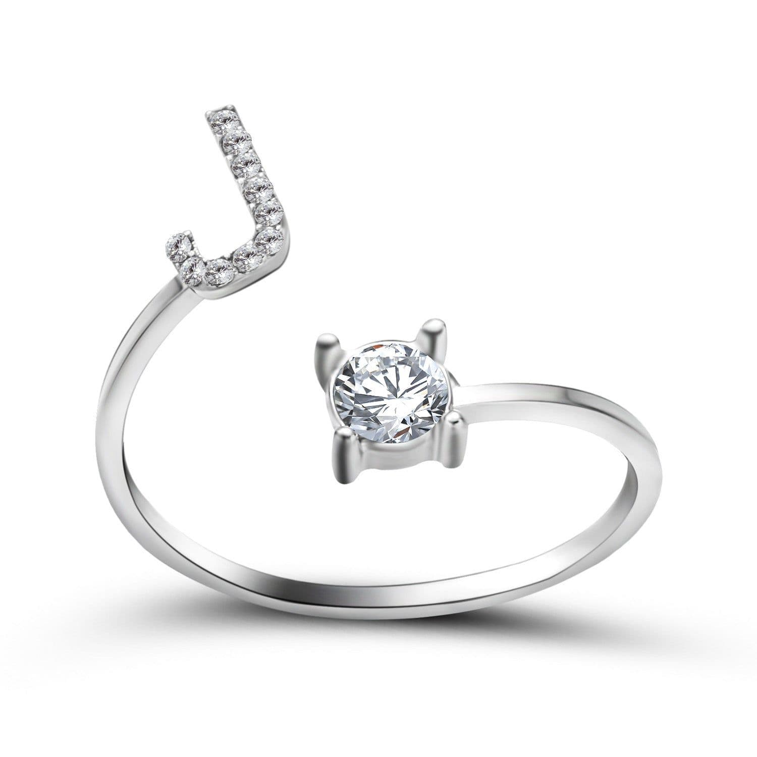 image-New Design Adjustable 26 Initial Letter Ring Fashion Jewelry For Women Simple Elegant Jewelry
