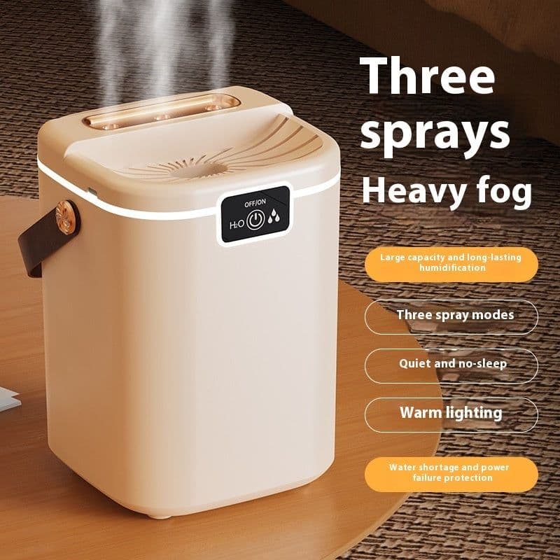 image-Household Air Humidifier - 2.5L USB Square Mist Maker with LED Light
