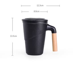 image-Mug With Lid Filter Tea Cup Household Ceramic Water Cup Office Tea Cup