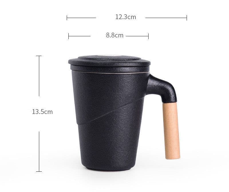 image-Mug With Lid Filter Tea Cup Household Ceramic Water Cup Office Tea Cup