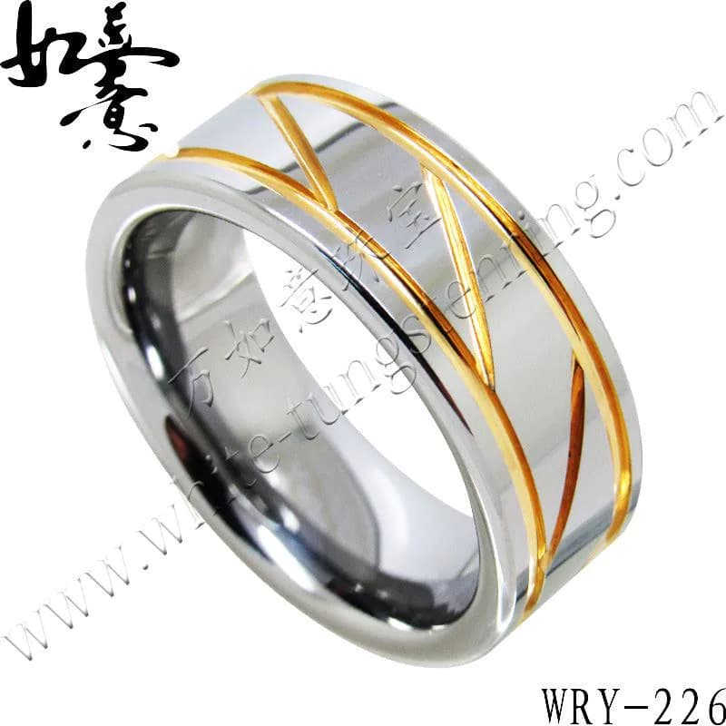 image-WRY Tungsten Ring - Silver Flat Bevel Men's