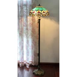 image-AUBREY Victorian 2 Light Antique Dark Bronze Floor Lamp 18" Shade