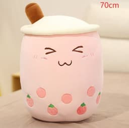 image-Cute Fruit Drink Plush Stuffed Soft Strawberry Milk Tea Plush Boba Tea Cup Toy Bubble Tea Pillow Cushion Kids Gift