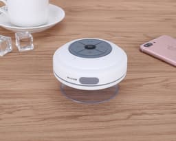 image-Q9 waterproof suction cup bluetooth speaker with LED lights bathroom car hands-free card subwoofer