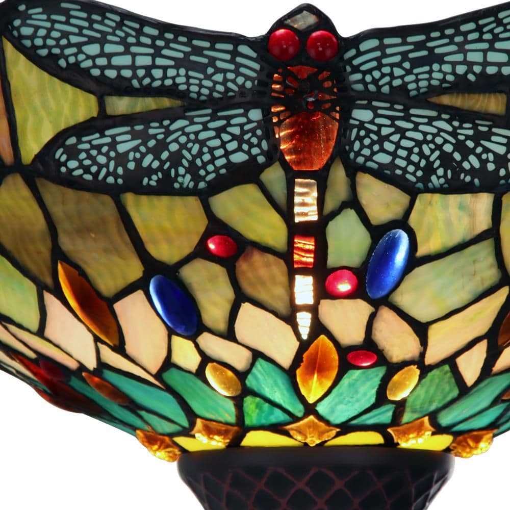 image-CHLOE Lighting EMPRESS Tiffany-style Dark Bronze 1 Light Torchiere Lamp 14" Shade