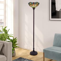 image-CHLOE Lighting EMPRESS Tiffany-style Dark Bronze 1 Light Torchiere Lamp 14" Shade