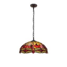image-CHLOE Lighting EMPRESS Tiffany-style Blackish Bronze 3 Light Hanging Pendant 18" Wide