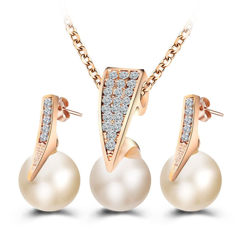 image-2-piece faux pearl necklace set