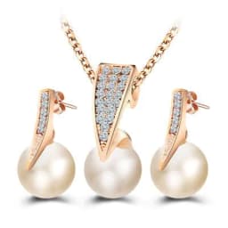 image-2-piece faux pearl necklace set