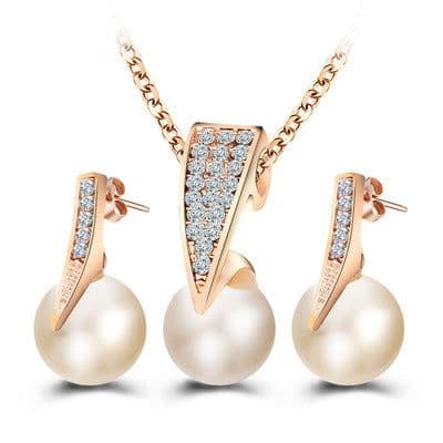 image-2-piece faux pearl necklace set