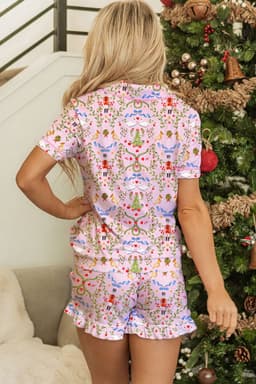 image-Pink Nutcracker Doll Christmas Pajama Set