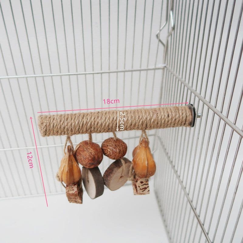 image-Parrot Supplies Stand Rod Hemp Rope Braided Bird Toy