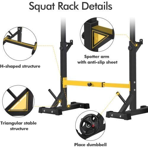 image-Squat Rack Stand Barbell Free Press Bench Home Gym Dumbbell Racks