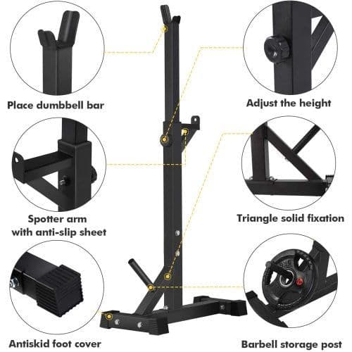 image-Squat Rack Stand Barbell Free Press Bench Home Gym Dumbbell Racks