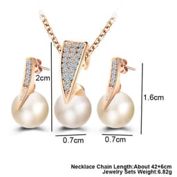 image-2-piece faux pearl necklace set