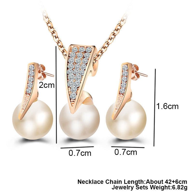 image-2-piece faux pearl necklace set