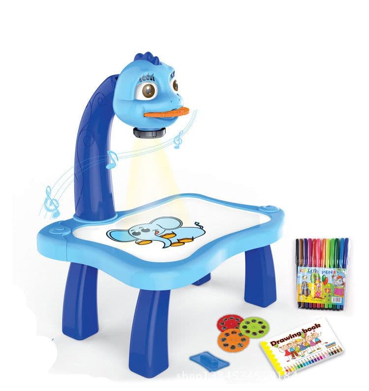 image-Cross-border children's educational multifunctional projection painting machine, writing drawing board toys, graffiti drawing desk teaching aids