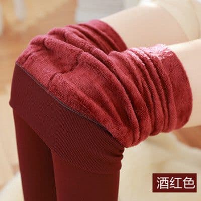 image-Autumn and winter thickening and fleece leggings women wholesale Korean version high waist plus size pearl velvet foot warm one pants