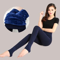 image-Autumn and winter thickening and fleece leggings women wholesale Korean version high waist plus size pearl velvet foot warm one pants