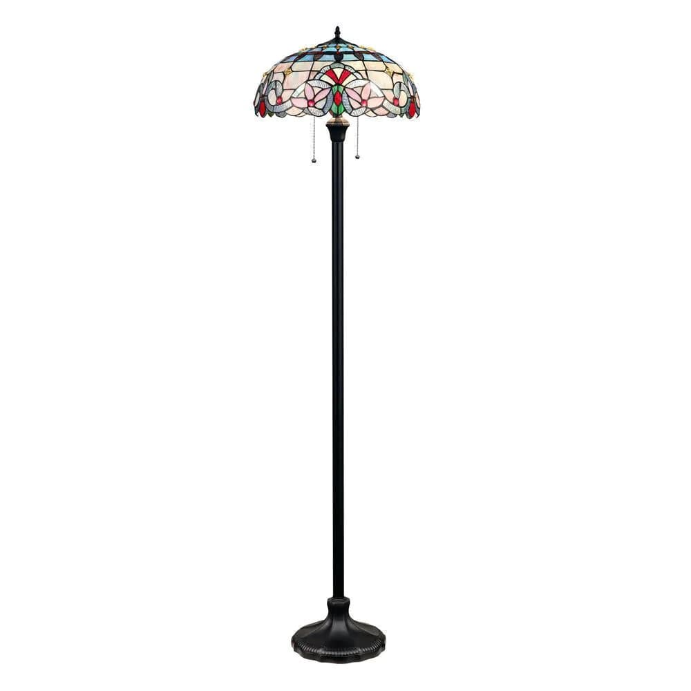 image-CHLOE Lighting GRENVILLE Victorian-Style Dark Bronze 2 Light Floor Lamp 18" Wide