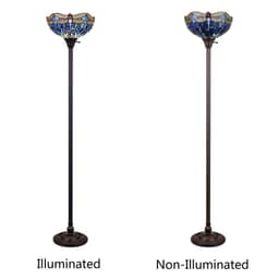 image-CHLOE Lighting SUNNIVA Dragonfly-Style Dark Bronze 1 Light Torchiere Floor Lamp 14" Wide