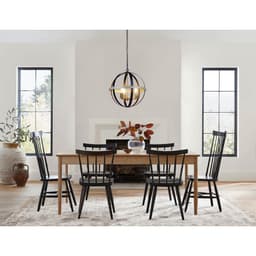 image-CHLOE Lighting ABBOTT Farmhouse-Style Black/Bronze/Wood 3 Light Pendant 20" Wide