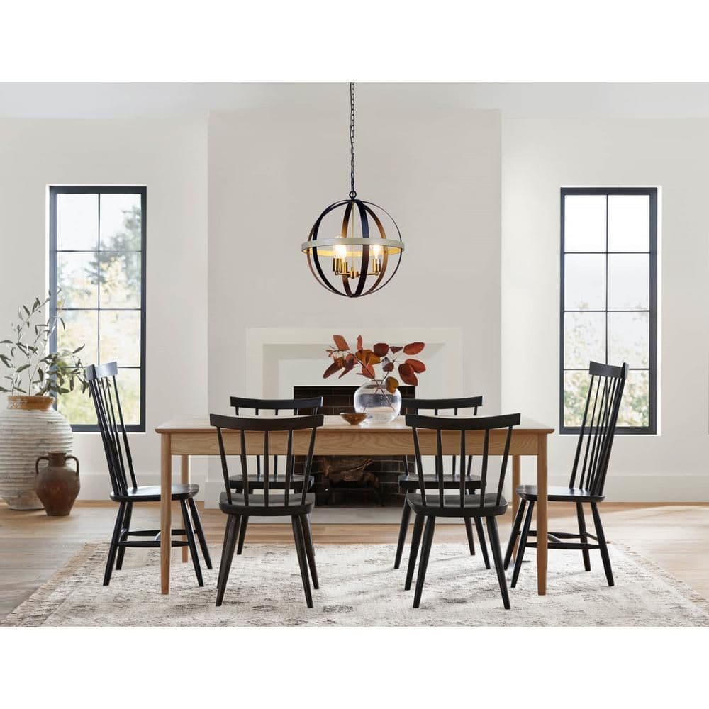 image-CHLOE Lighting ABBOTT Farmhouse-Style Black/Bronze/Wood 3 Light Pendant 20" Wide