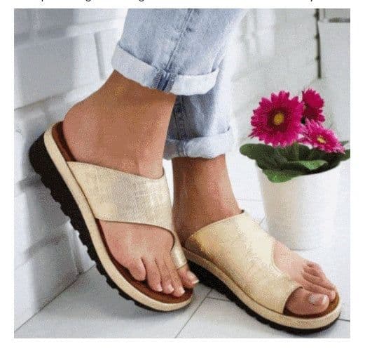image-Women Slippers Flat Sole Casual Soft Big Toe Foot Sandal