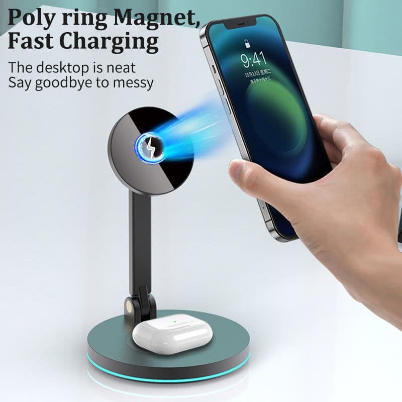 image-Compatible with Apple 2 In 1 Magnetic Wireless Charger Stand