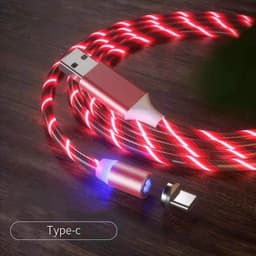 image-Magnetic Charging Cable Streamer Fast Charging Cable Lighting Micro USB Cable LED Magnet Charger Type-C Cable