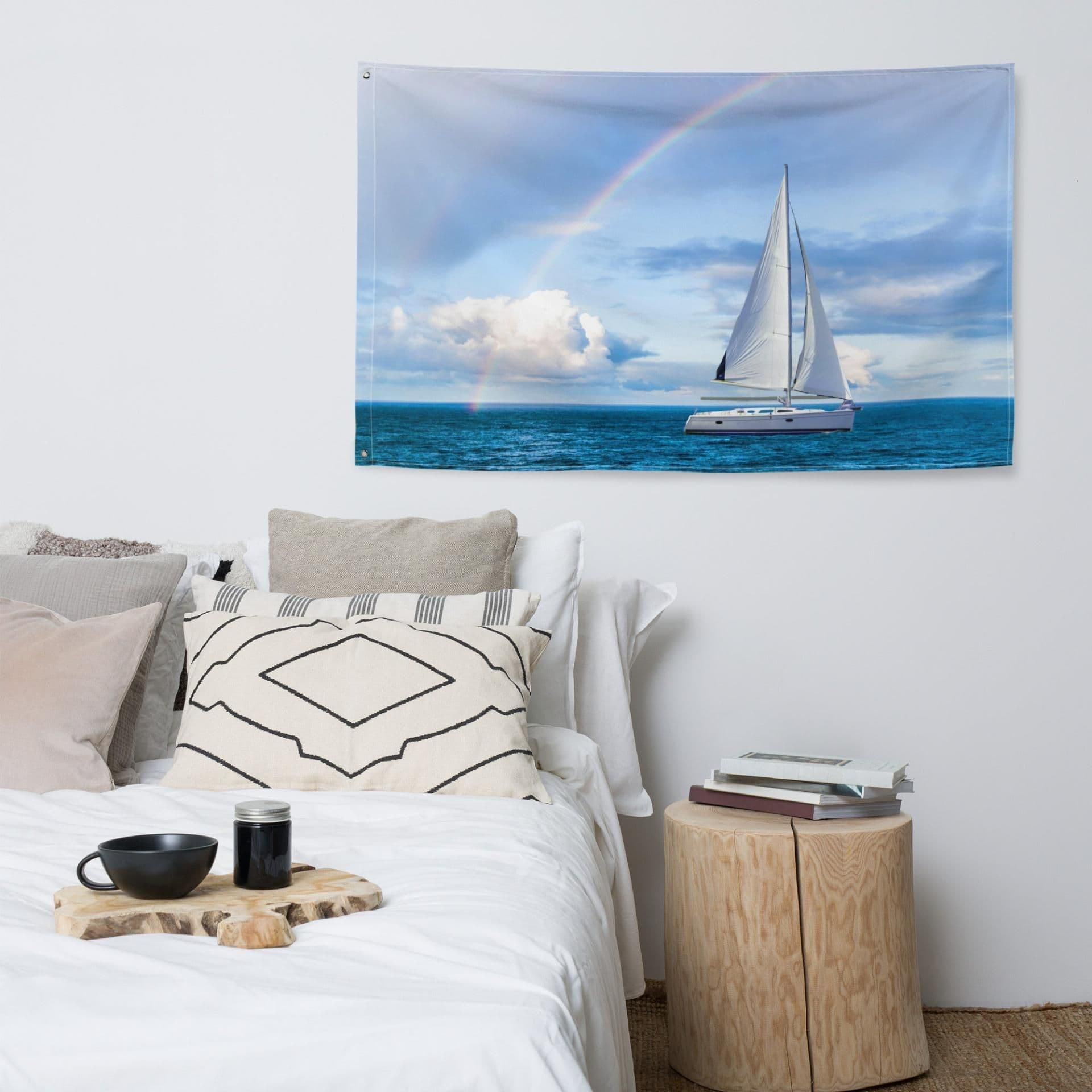 image-Rainbow Sailing Ship Flag