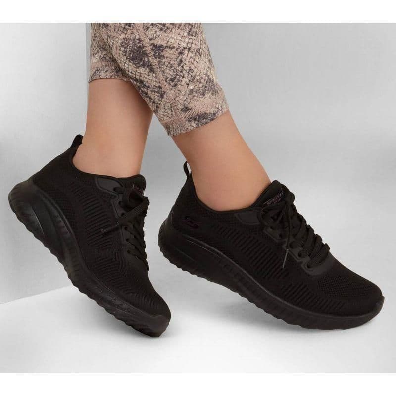 image-Skechers Memory Foam Bobs Squad Chaos Shoes W 117209 BBK