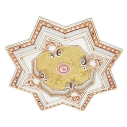 image-Ivory and Gold Eight Pointed Star Chandelier Ceiling Medallion 24in