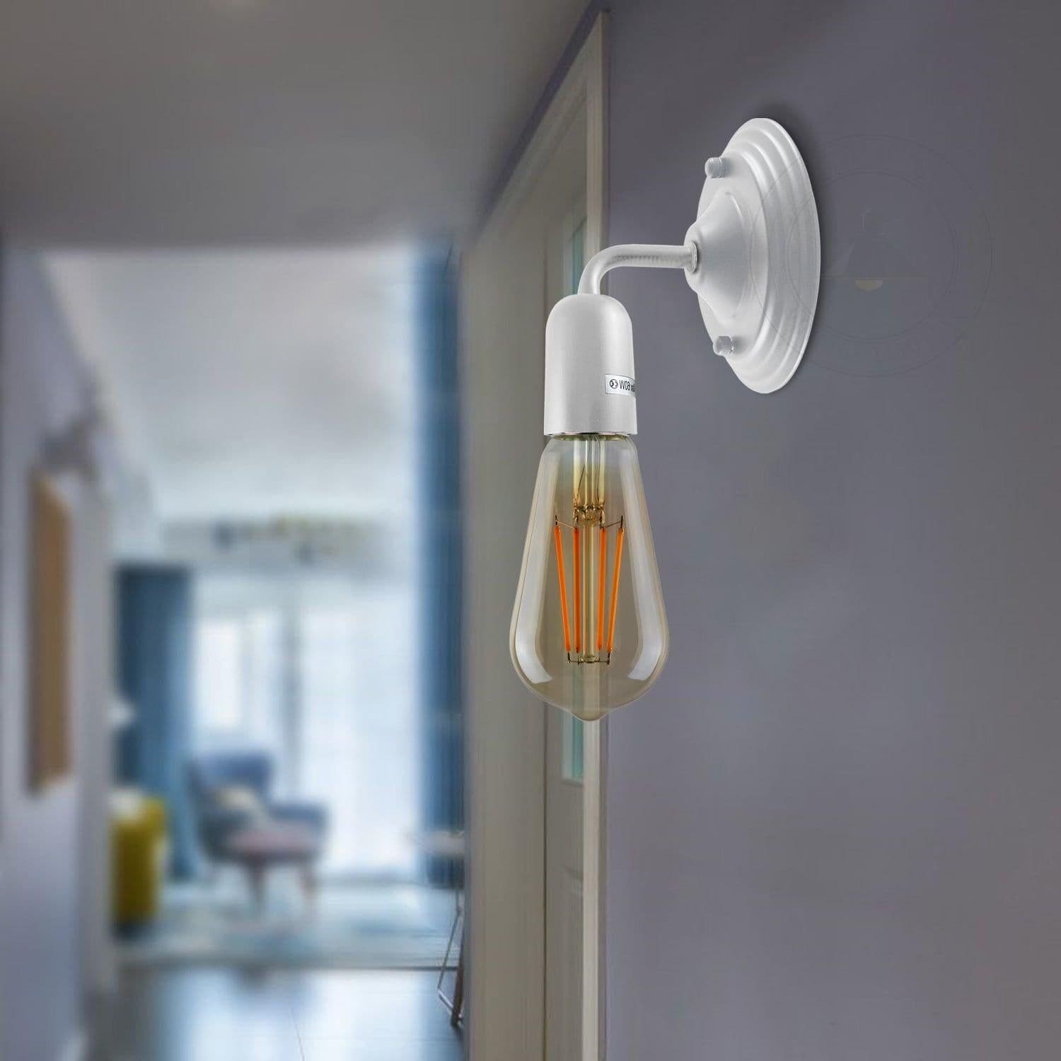 image-Industrial Vintage Retro Polished Sconce White Wall Light Lamp~3793