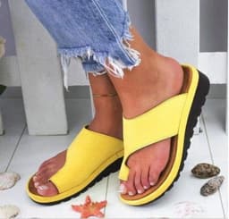 image-Women Slippers Flat Sole Casual Soft Big Toe Foot Sandal