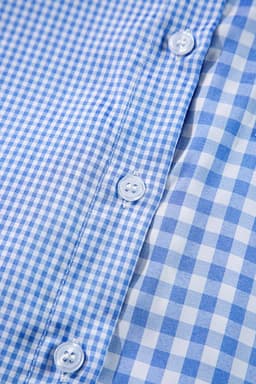 image-Sky Blue Striped Plaid Button-Up Long Sleeve Shirt - Casual Chic Design