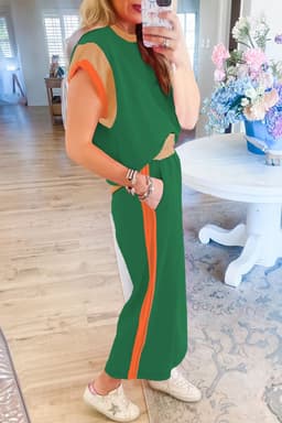 image-Valerian Color Block Two-Piece Set