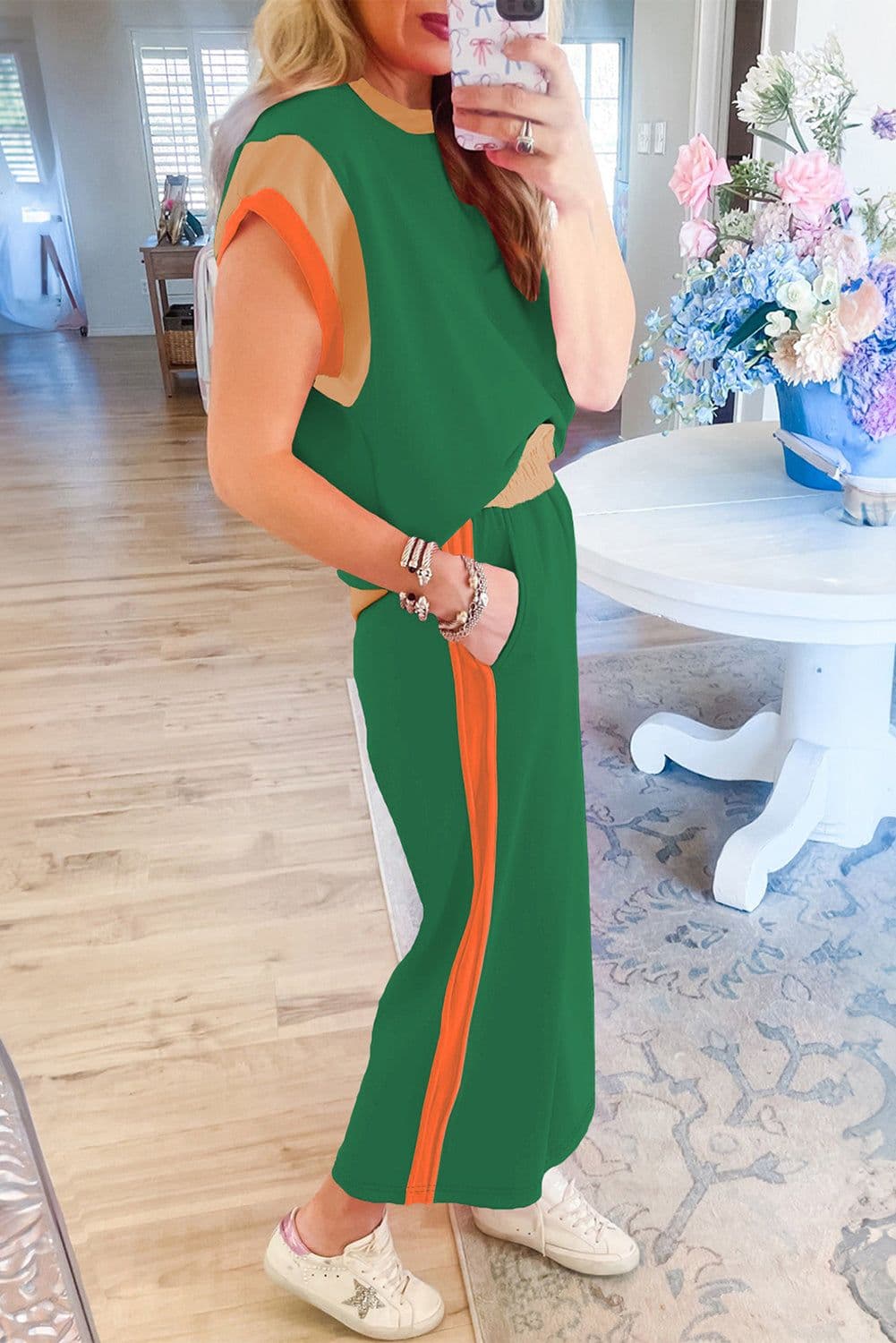 image-Valerian Color Block Two-Piece Set