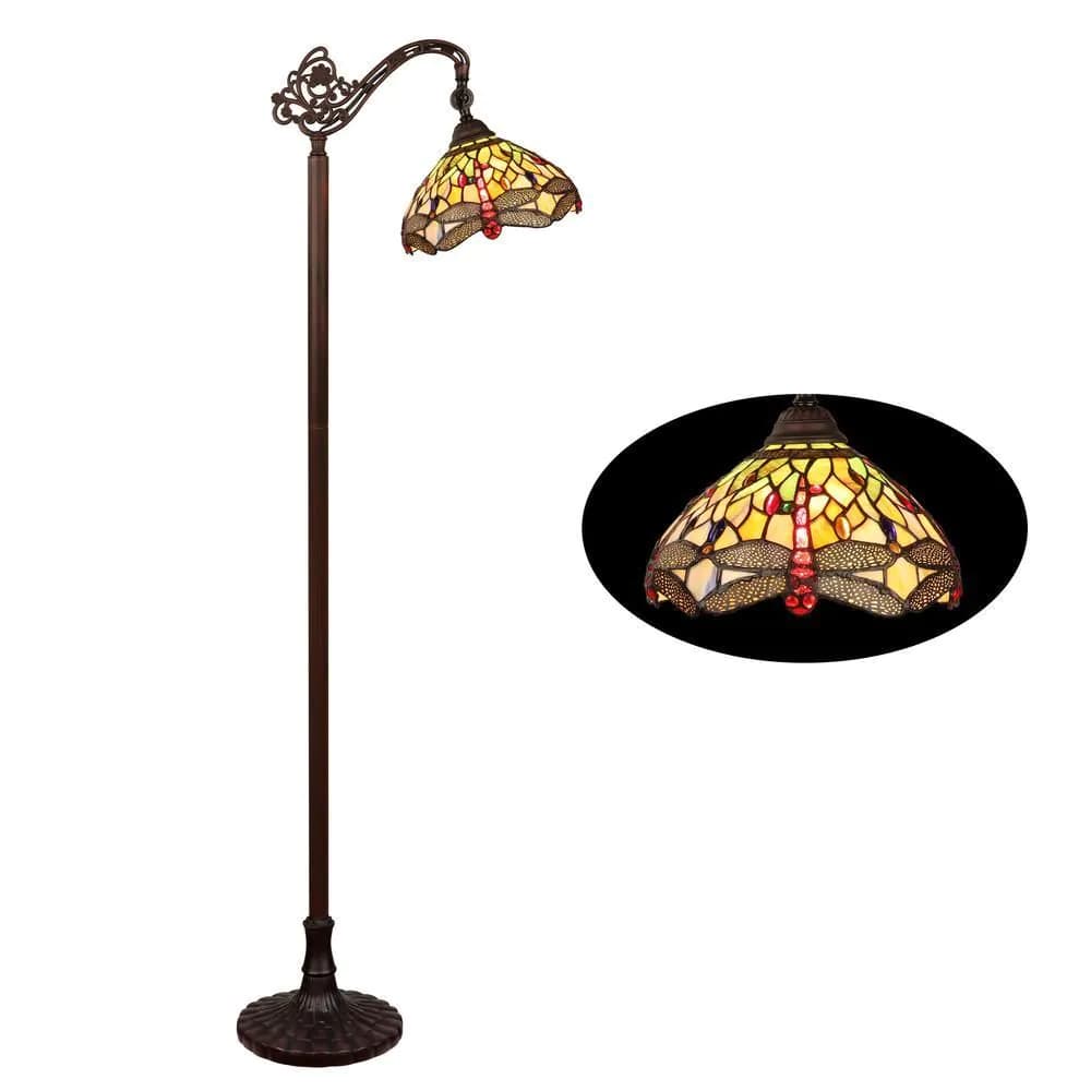 image-Anisoptera Purity 1 Light Antique Dark Bronze Finish Reading Floor Lamp