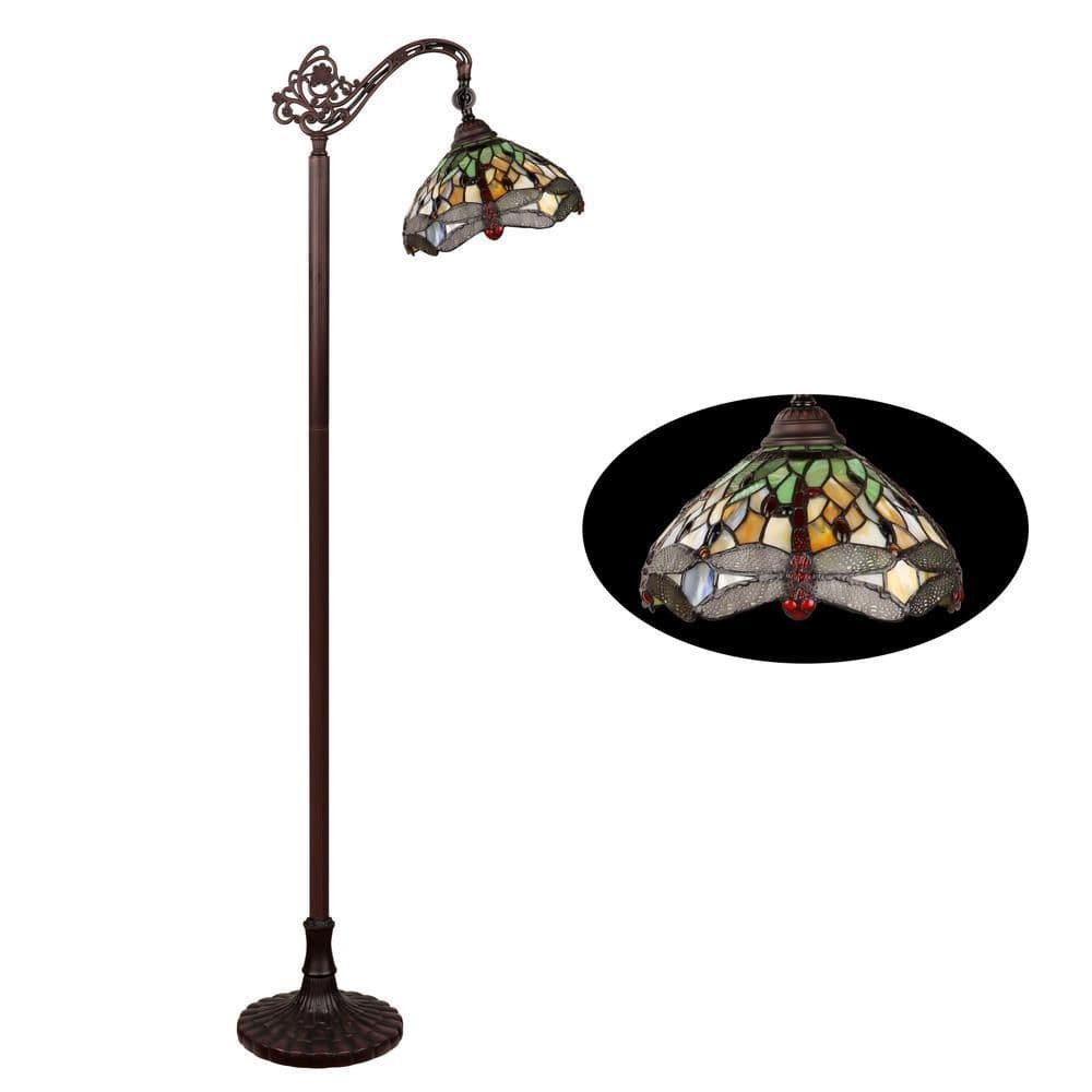 image-Anisoptera Purity 1 Light Antique Dark Bronze Finish Reading Floor Lamp